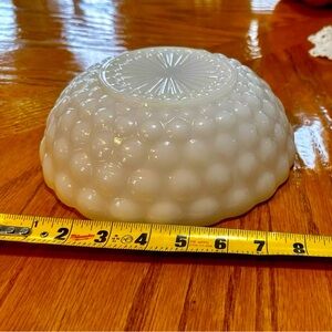 Vintage Anchor Hocking Milk Glass Bubble Bowl  With Scalloped Edge